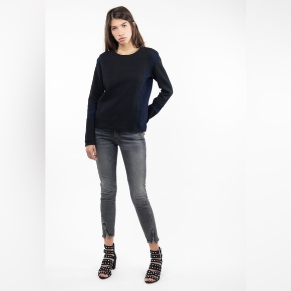 amo Twist Zip Distressed Skinny Ankle Jeans Smoke Grey 24 - Picture 4 of 12